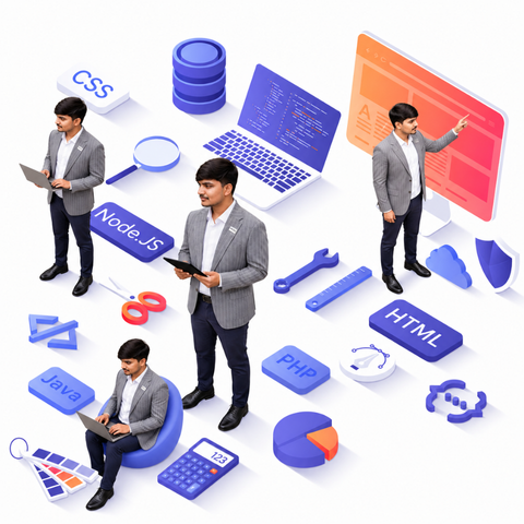 Web Development 3D Illustration